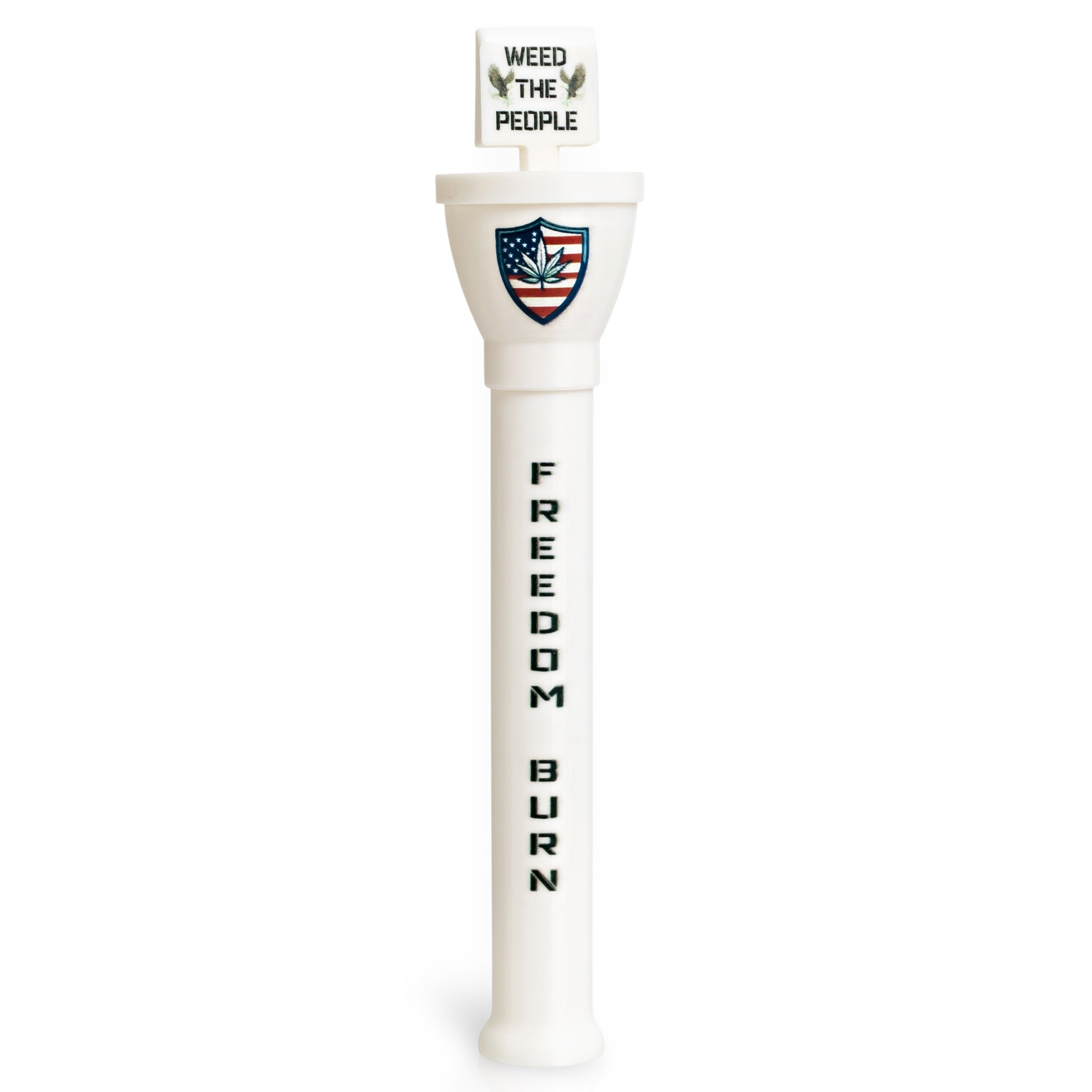 Front view of Freedom Burn Edition cone loader – white Cone Master with patriotic design and bold text.